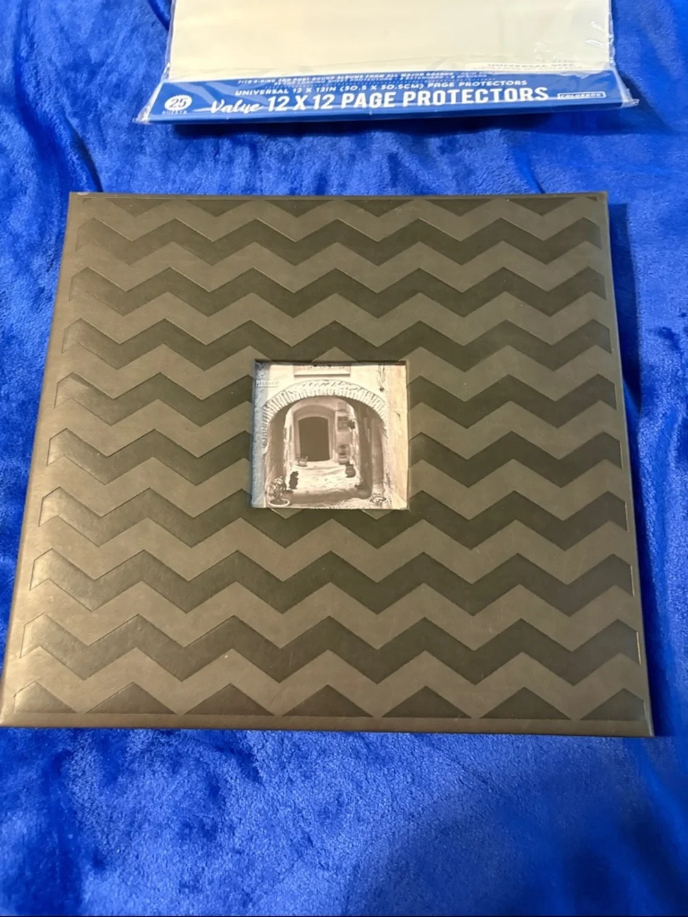 PIONEER Black Chevron Photo Album with Square Window